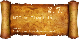 Mózes Titanilla névjegykártya